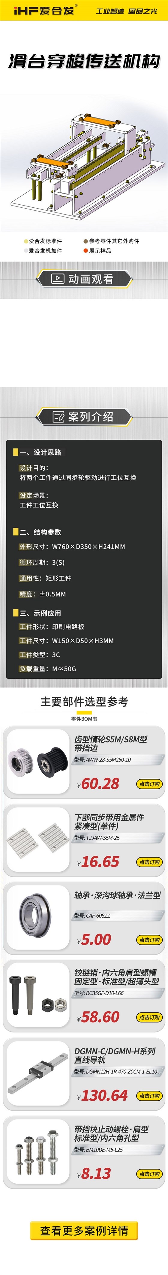 愛合發(fā)：案例介紹，滑臺穿梭傳動機構(gòu) 